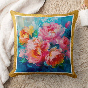 Coussin Abstrait Floral Coloré Décoration de Maison Mode