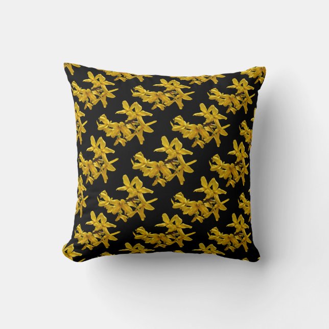 Coussin Abstrait Forsythia (Recto)