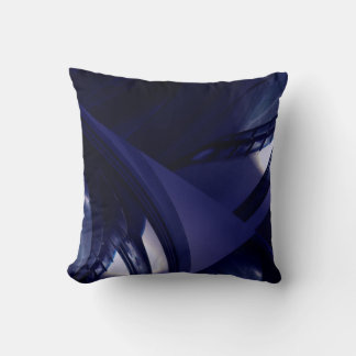 Coussin Abstrait futuriste moderne bleu nuit foncé