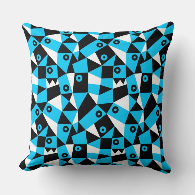 Coussin Abstrait géométrique 030919 - Ciel bleu (Recto)