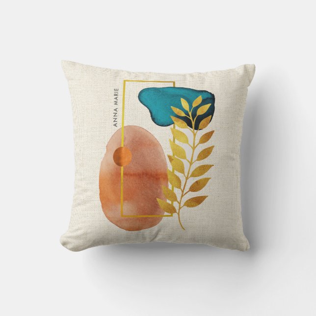 Coussin Abstrait géométrique du milieu du siècle moderne m (Recto)