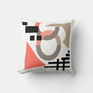 Coussin Abstrait géométrique moderne formes éléments corai
