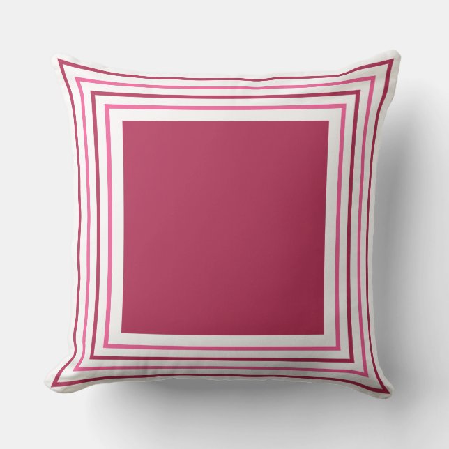 Coussin Abstrait Géométrique Rouge Bourgogne & Rose (Recto)