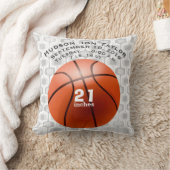 Coussin Abstrait Grey Basketball Boys Birth Record (Couverture)
