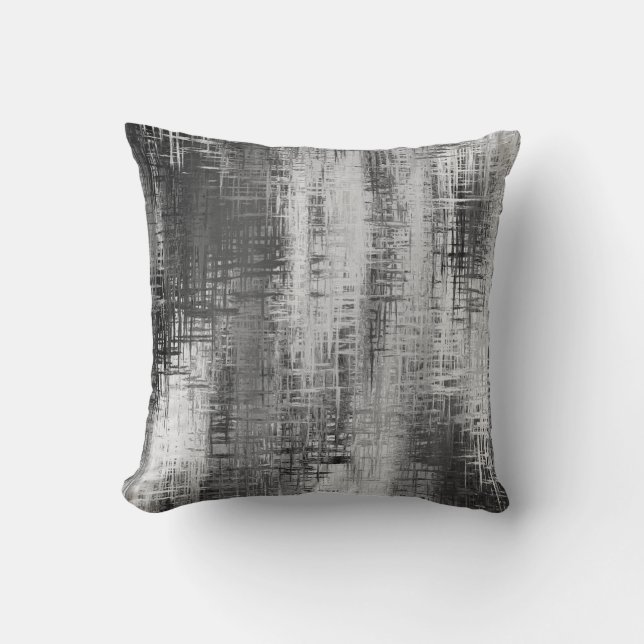 Coussin Abstrait gris/blanc (Recto)