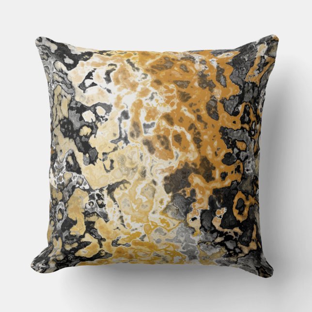 Coussin Abstrait gris et jaune (Recto)