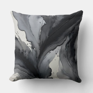 Coussin Abstrait gris et noir