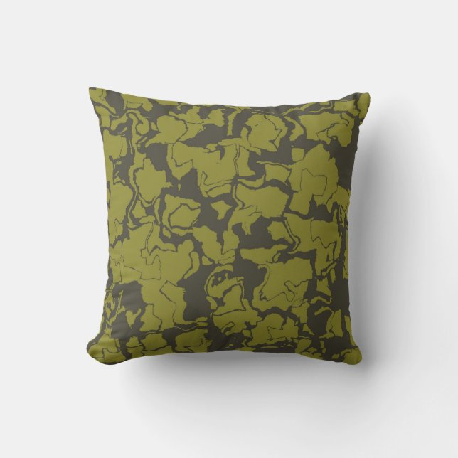 Coussin Abstrait gris et vert (Recto)