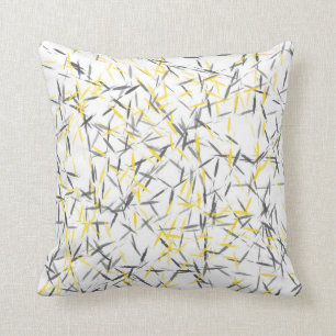 Coussin Abstrait gris jaune