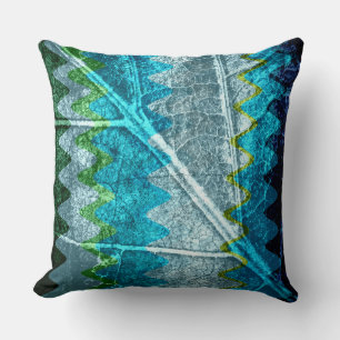 Coussin Abstrait gris vert turquoise