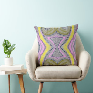 Coussin Abstrait Jaune