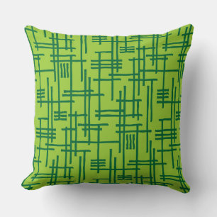 Coussin Abstrait Lines 120923 - Forest Green sur Martian G