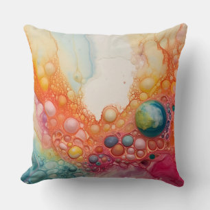 Coussin Abstrait Liquid Pour Art Beach Vibes, Cellules de