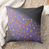 Coussin Abstrait Lune Bleue Feuilles d'automne rose (Couverture)
