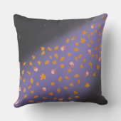 Coussin Abstrait Lune Bleue Feuilles d'automne rose (Verso)