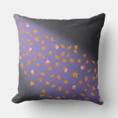Coussin Abstrait Lune Bleue Feuilles d'automne rose (Recto)