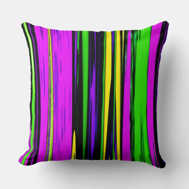 Coussin Abstrait Mardi Gras Stripes (Recto)