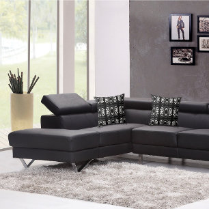 Coussin Abstrait moderne Dramatique noir et blanc