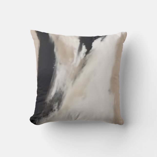 Coussin Abstrait moderne noir et bronzé (Recto)