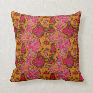 Coussin Abstrait moderne orange rose Motif Throw Pil