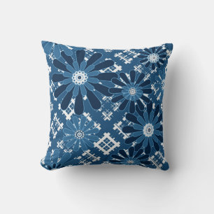 Coussin Abstrait moderne sans couture à damiers plaid bl f