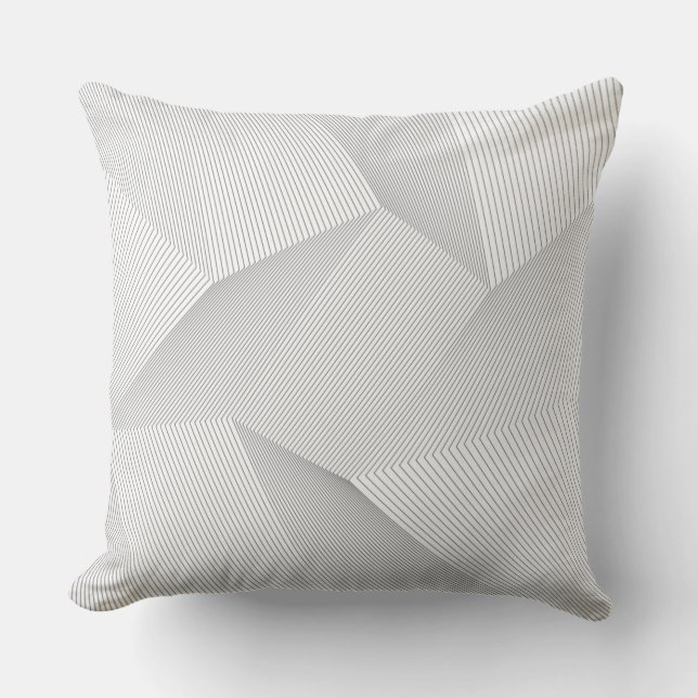 Coussin Abstrait, moderne, simple, dynamique motif de lign (Recto)