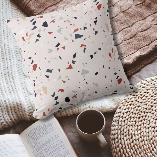 Coussin Abstrait moderne Terrazzo Motif du milieu du siècl (In situ)