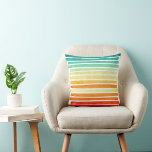 Coussin Abstrait moderne Tropical Summer Colours Brushstro