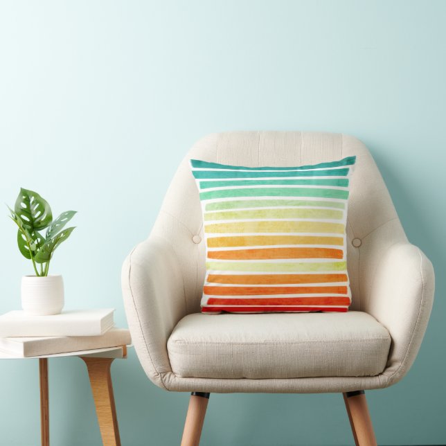 Coussin Abstrait moderne Tropical Summer Colours Brushstro (Chaise)