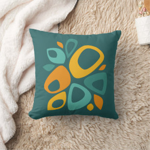 Coussin Abstrait Moutarde Souci Sarcelle De Style Moderne