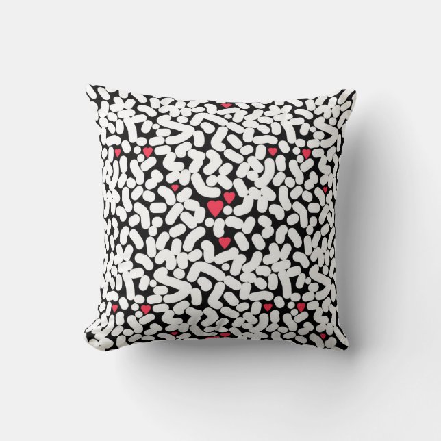 Coussin Abstrait noir blanc (Recto)