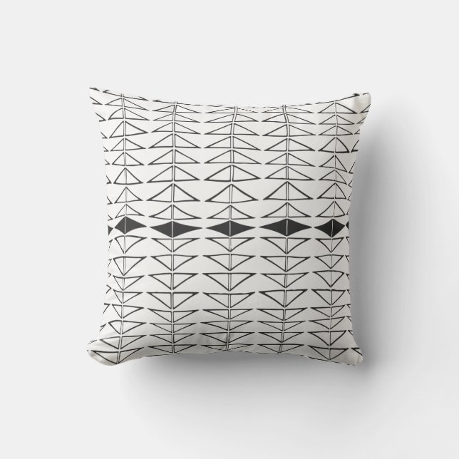 Coussin Abstrait noir blanc Formes Motif ironique (Recto)
