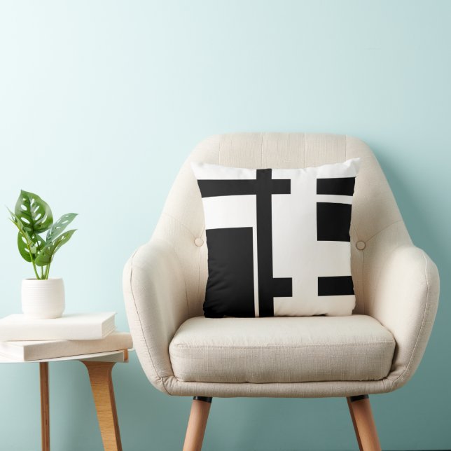 Coussin Abstrait noir et blanc (Chaise)