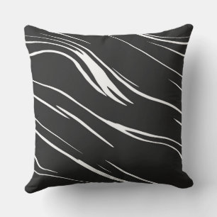 Coussin Abstrait noir et blanc