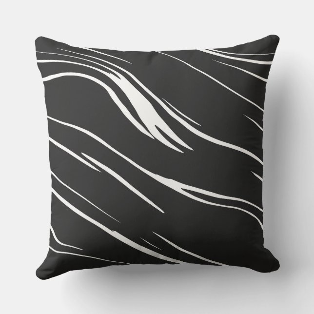 Coussin Abstrait noir et blanc (Verso)