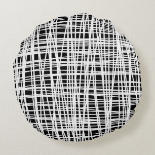 Coussin abstrait noir et blanc