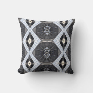 Coussin abstrait noir et blanc