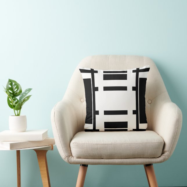 Coussin Abstrait noir et blanc (Chaise)