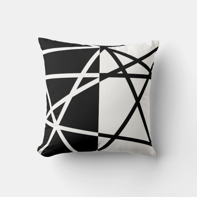 Coussin abstrait noir et blanc (Recto)