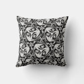 Coussin Abstrait noir et blanc intense et cosy (Verso)