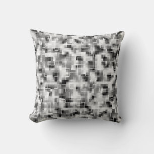 Coussin Abstrait noir gris blanc