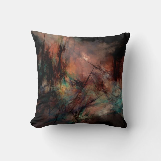 Coussin Abstrait numérique fractal (Recto)