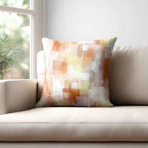 Coussin Abstrait Orange Moderne