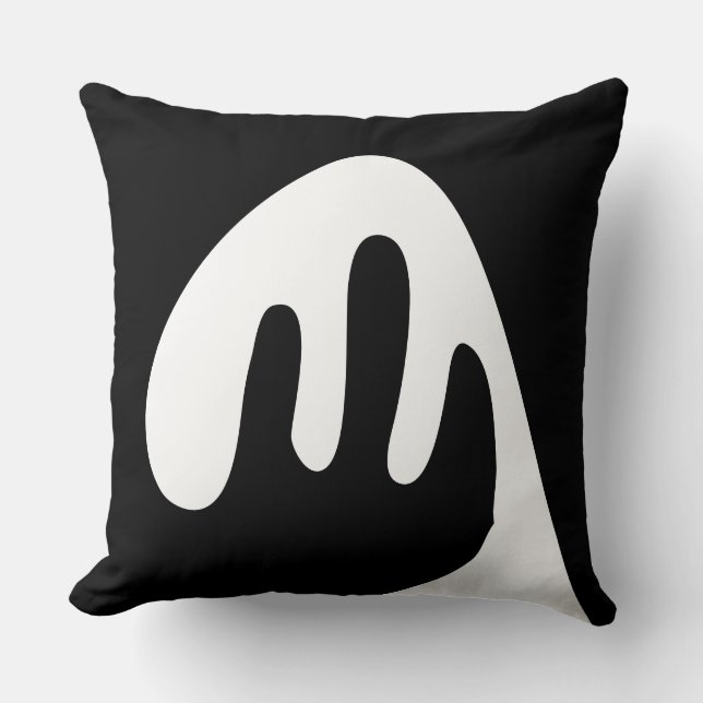Coussin Abstrait organique moderne ondulé (Recto)