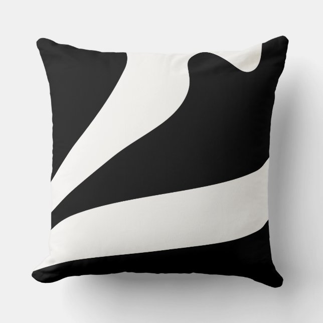 Coussin Abstrait organique moderne ondulé (Recto)