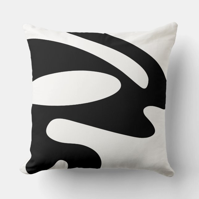 Coussin Abstrait organique moderne ondulé (Recto)