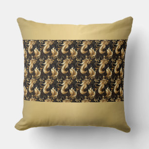 Coussin Abstrait Personnalisé Or et Noir