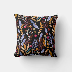 Coussin Abstrait Plantes d'aquarelle herbes Motif