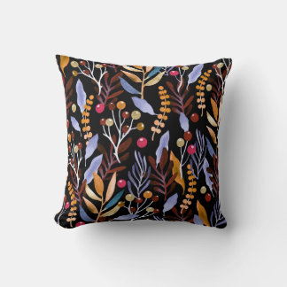 Coussin Abstrait Plantes d'aquarelle herbes Motif