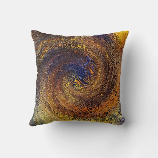 Coussin Abstrait Psychedelic Swirl Motif Colorful Art (Verso)